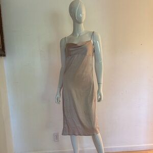 SHEIN Taupe Satin Slip Dress